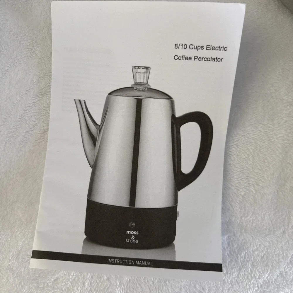 Moss & Stone Stainless Steel 10 Cup Electric Percolator Coffee Maker | Keep